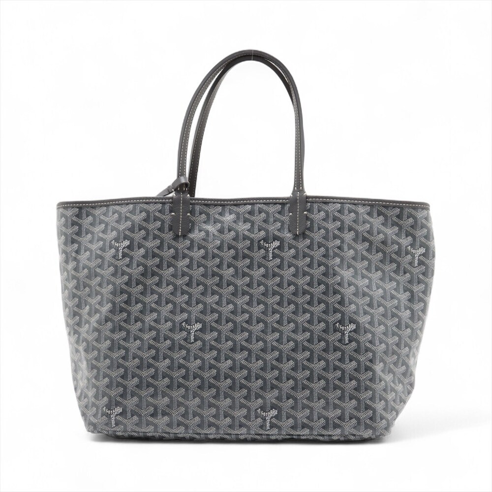 Goyard Saint Louis Leather Tote Bag Gray